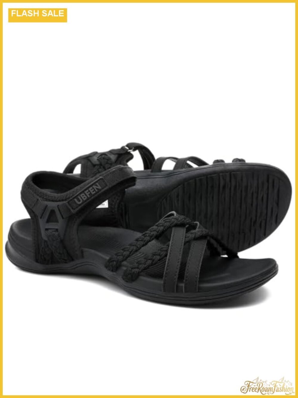 UBFEN Womens Hiking Sandals Arch Support Adjustable Hook Loop Comfortable